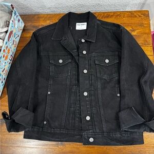Old Navy Men's Black Shirt Jacket with Button Front